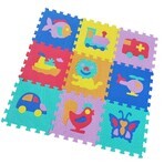 FOAM MASTER TRADING Tappetino in schiuma animali e veicoli 1×9 pezzi, puzzle in schiuma