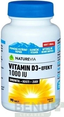 NATUREVIA VITAMINE D3 EFFECT 1000 IE 1×90 st, voedingssupplement