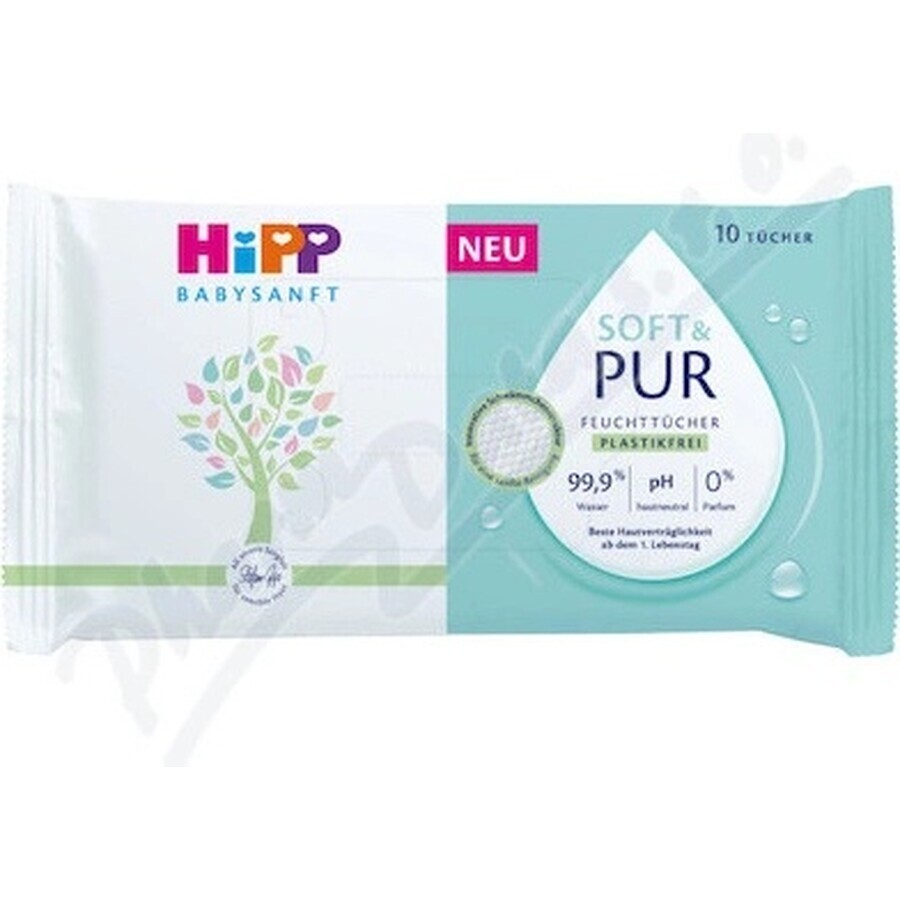 HiPP Babysanft Șervețele umede de curățare Soft & Pur 10 buc 1×10 buc, șervețele umede