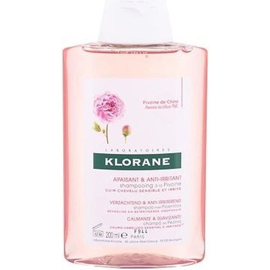 SHAMPOO KLORANE alla peonia biologica 1×200ml, shampoo per cuoio capelluto sensibile e irritato