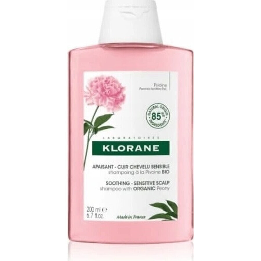 SHAMPOO KLORANE alla peonia biologica 1×200ml, shampoo per cuoio capelluto sensibile e irritato