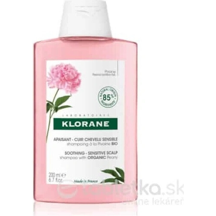 SHAMPOO KLORANE alla peonia biologica 1×200ml, shampoo per cuoio capelluto sensibile e irritato