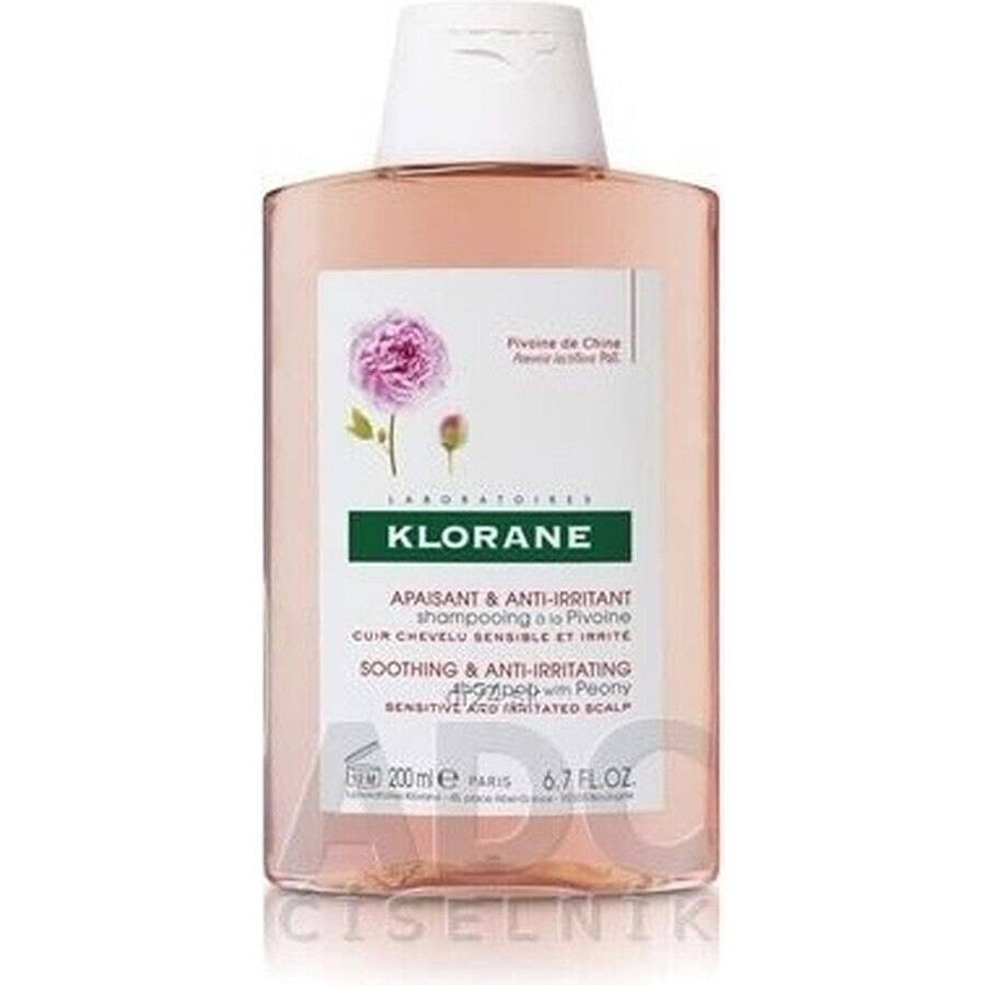 SHAMPOO KLORANE alla peonia biologica 1×200ml, shampoo per cuoio capelluto sensibile e irritato