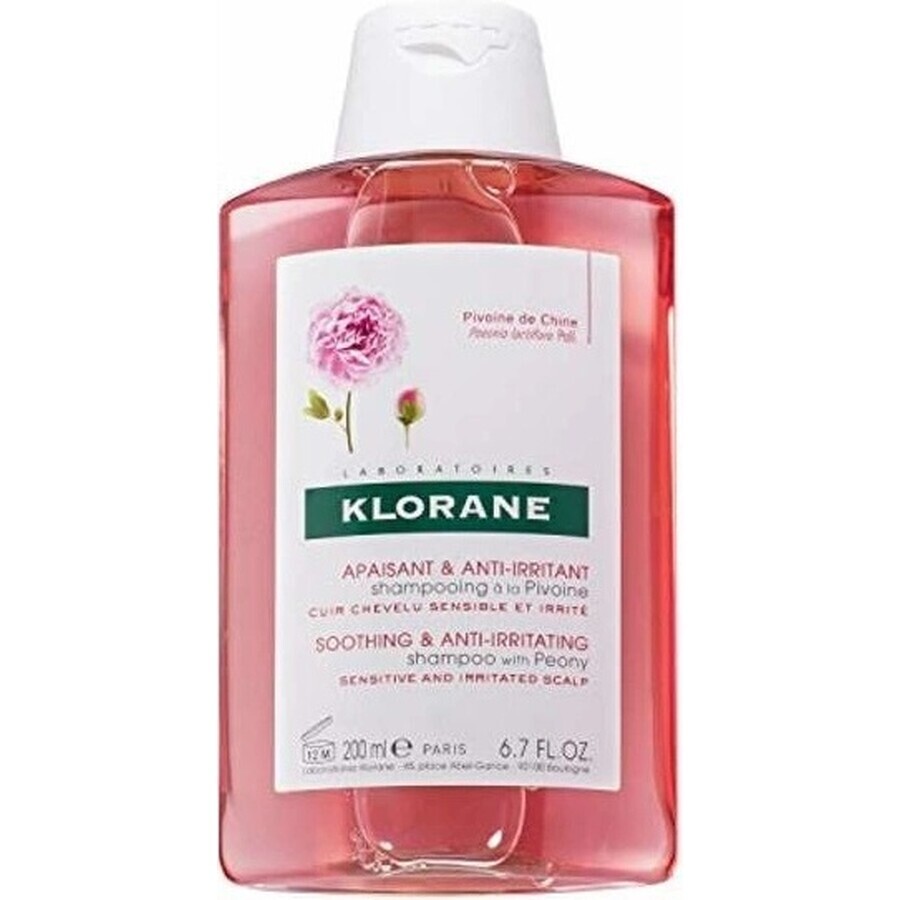 SHAMPOO KLORANE alla peonia biologica 1×200ml, shampoo per cuoio capelluto sensibile e irritato