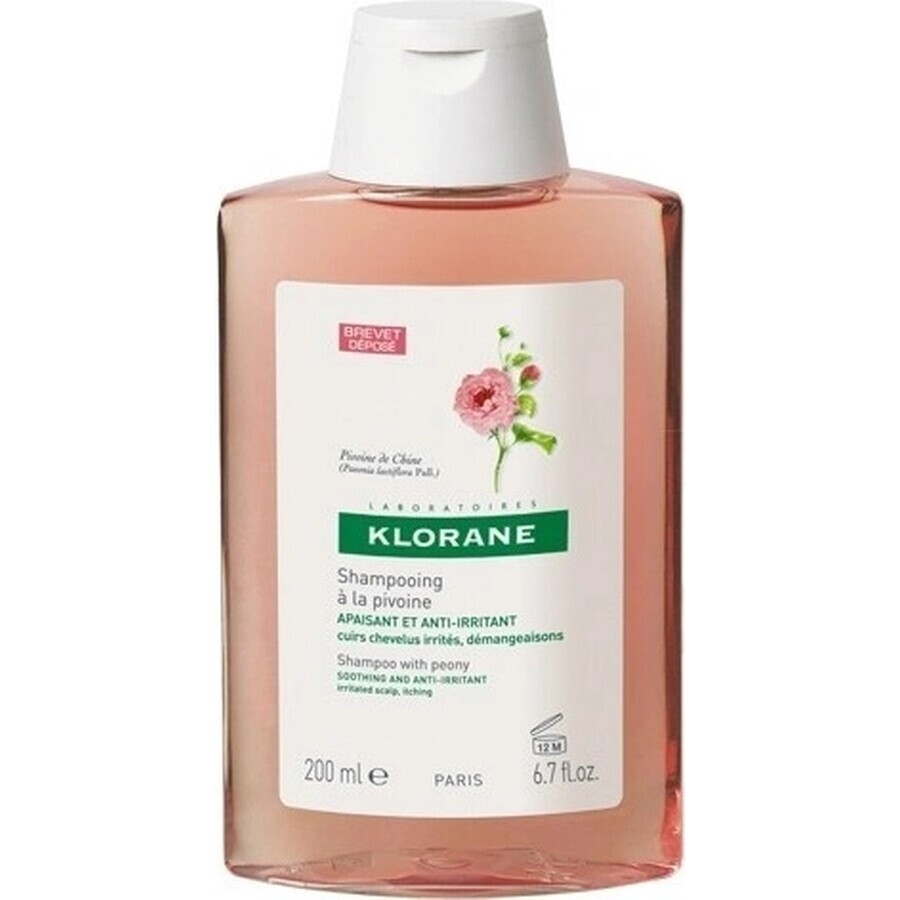 SHAMPOO KLORANE alla peonia biologica 1×200ml, shampoo per cuoio capelluto sensibile e irritato