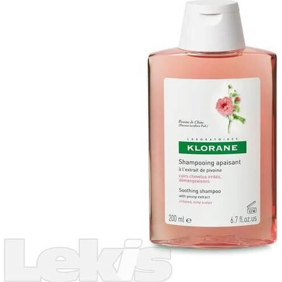 SHAMPOO KLORANE alla peonia biologica 1×200ml, shampoo per cuoio capelluto sensibile e irritato