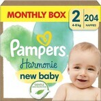 PAMPERS HARMONIE BABY LUIEREN V.2 4-8KG 204KS 1×204 stuks, luiers maat 2