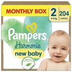 PAMPERS HARMONIE BABY LUIEREN V.2 4-8KG 204KS 1×204 stuks, luiers maat 2