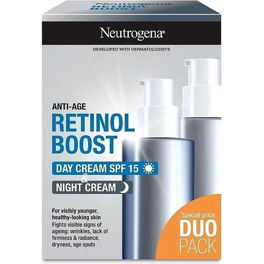 NEUTROGENA® Retinol Boost DUOPack crema giorno anti-età SPF15 + crema notte 2x50ml 2×50ml, crema anti-età