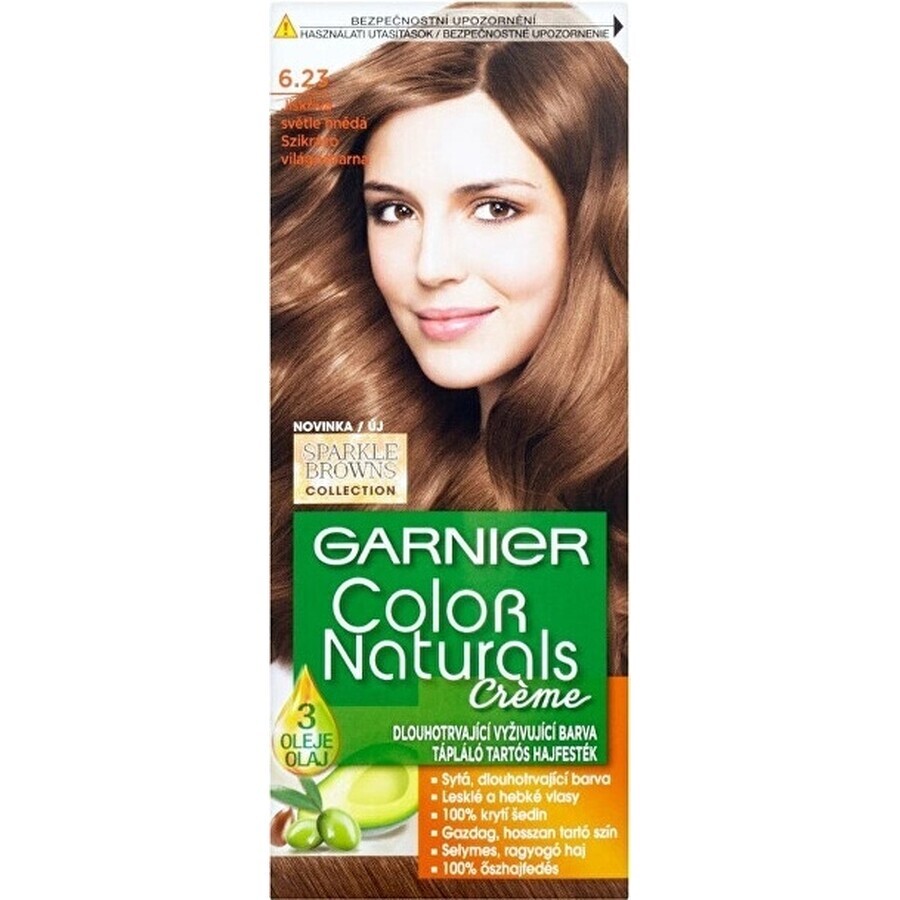 Garnier Color Naturals Dauerhafte Haarfarbe 6.23 Schoko-Karamell 1×1 Stück, Haarfarbe