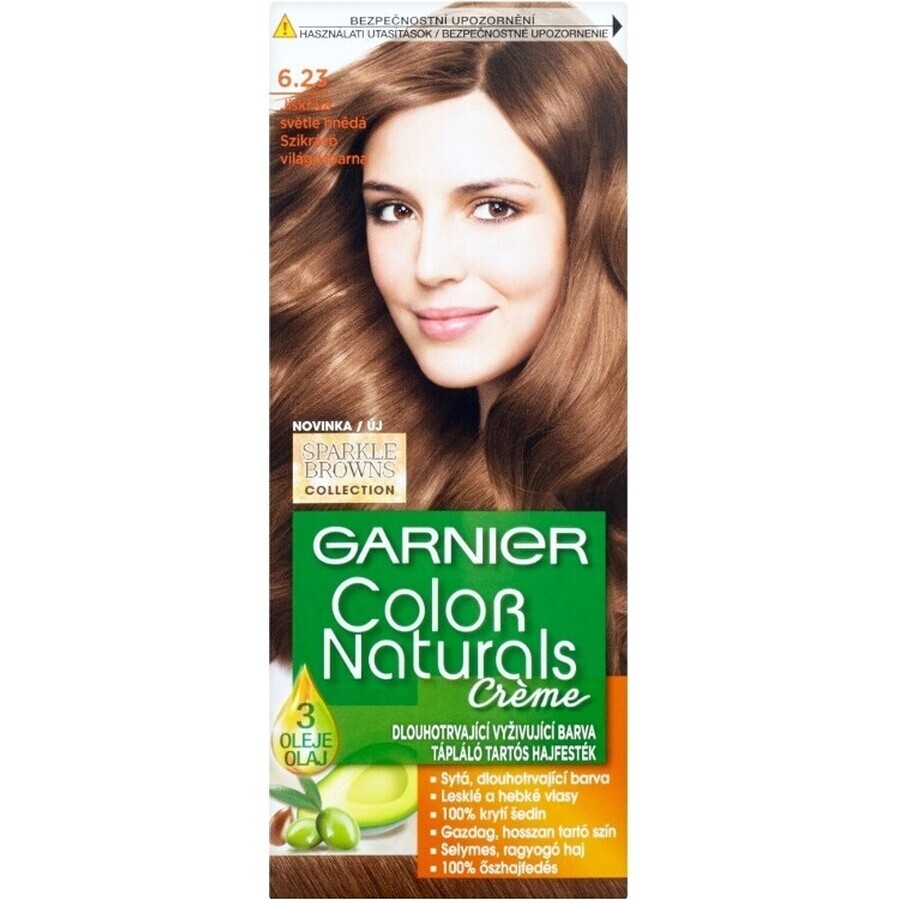 Garnier Color Naturals Dauerhafte Haarfarbe 6.23 Schoko-Karamell 1×1 Stück, Haarfarbe