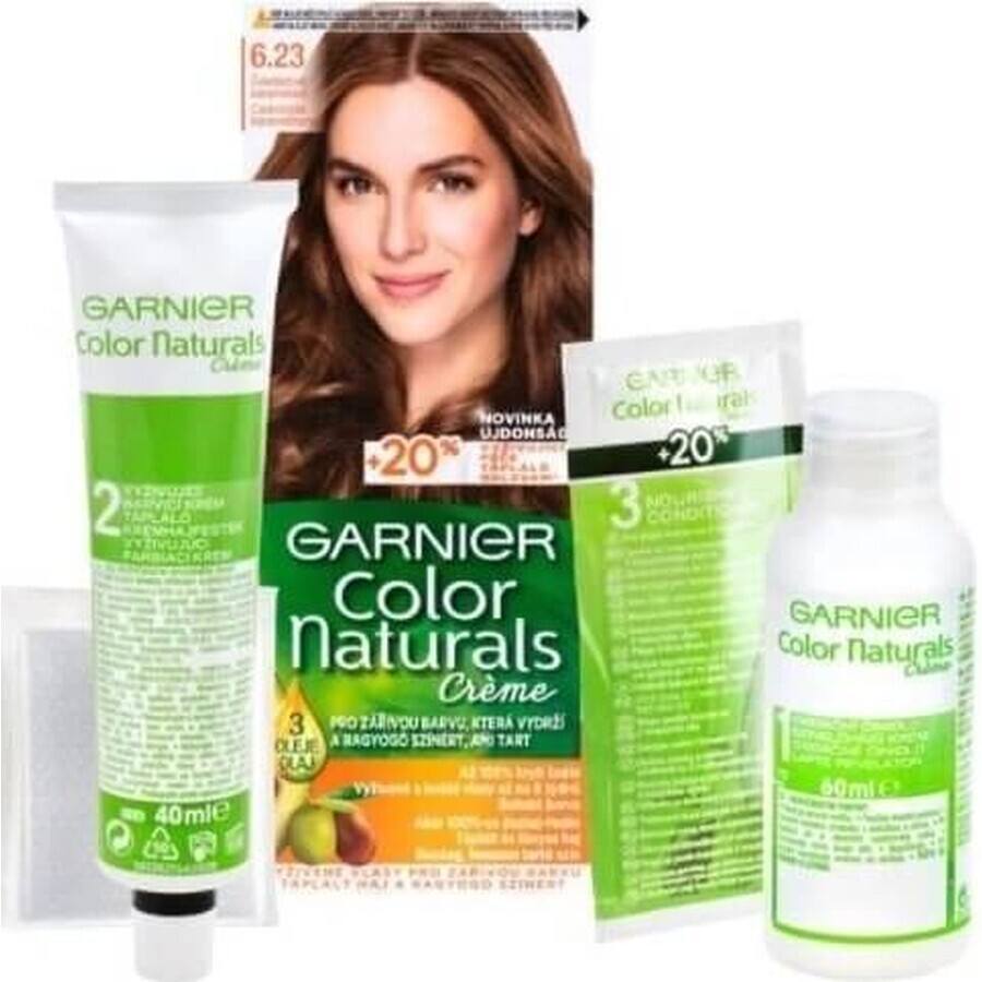 Garnier Color Naturals Dauerhafte Haarfarbe 6.23 Schoko-Karamell 1×1 Stück, Haarfarbe