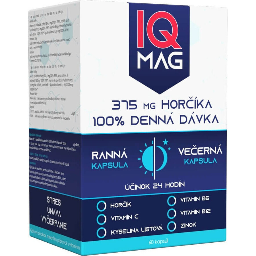 IQ MAG magnesium 's ochtends en 's avonds 1×60 cps, voedingssupplement