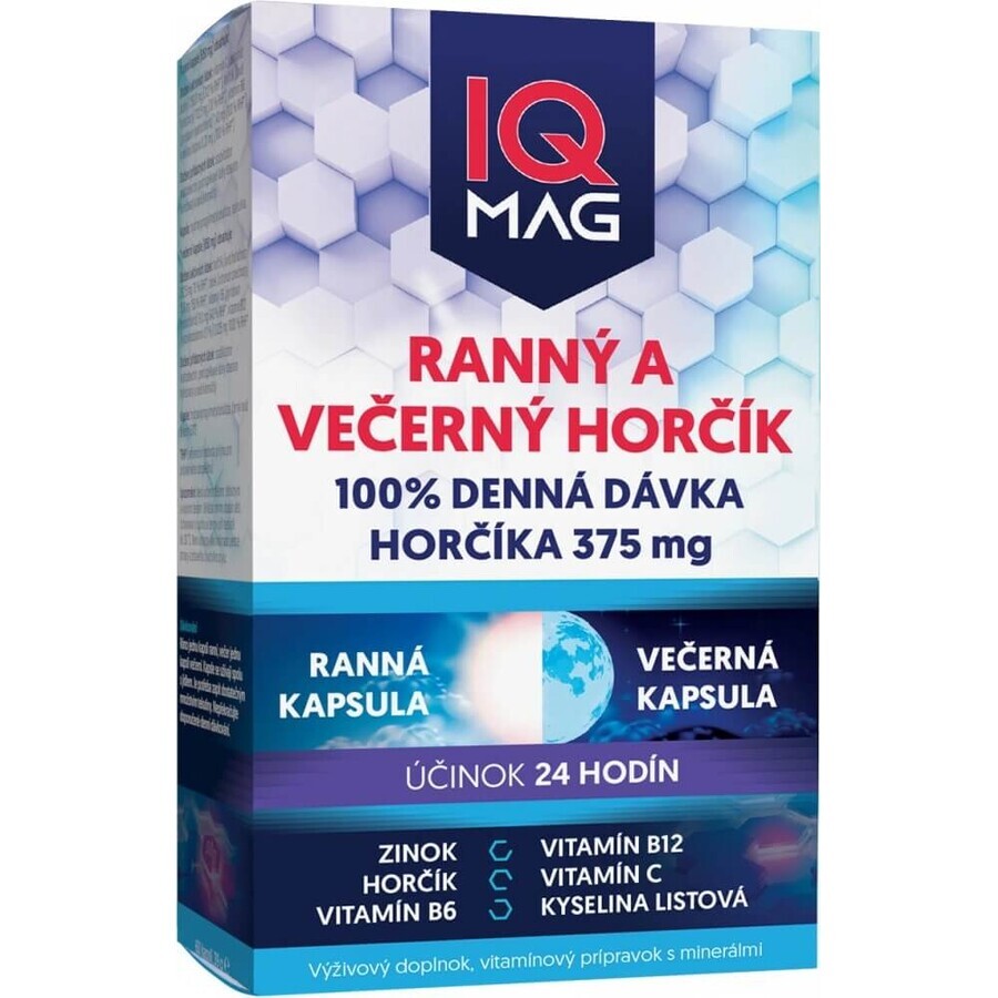 IQ MAG magnesium 's ochtends en 's avonds 1×60 cps, voedingssupplement