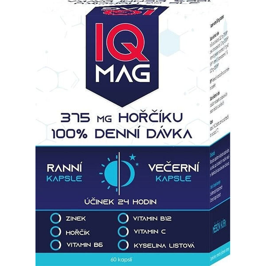 IQ MAG magnesium 's ochtends en 's avonds 1×60 cps, voedingssupplement