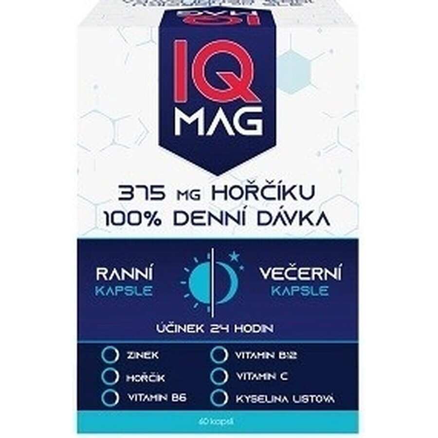 IQ MAG magnesium 's ochtends en 's avonds 1×60 cps, voedingssupplement