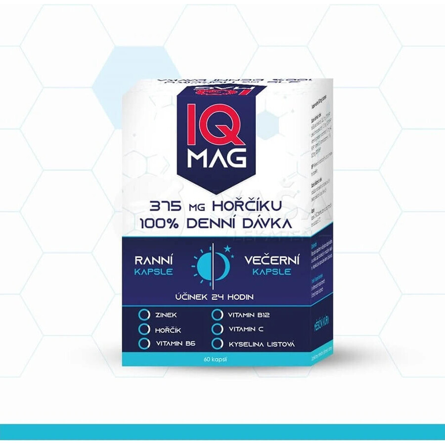 IQ MAG magnesium 's ochtends en 's avonds 1×60 cps, voedingssupplement