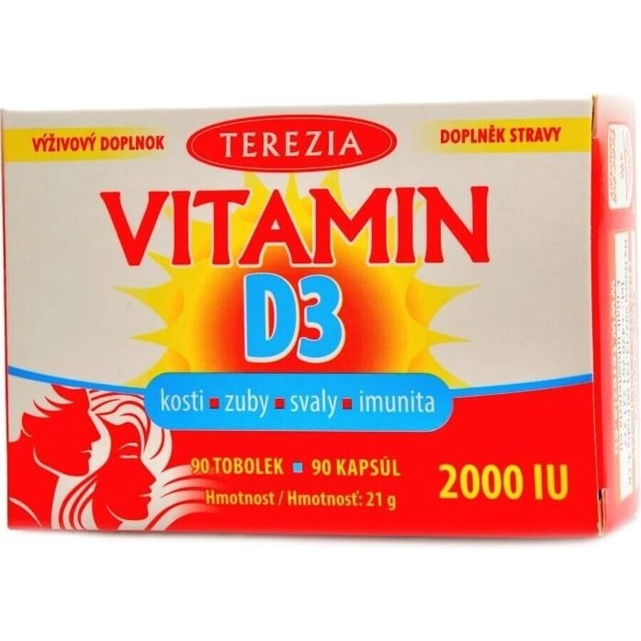 TEREZIA Vitamina D3 2000 UI 1×90 tbl, supliment alimentar