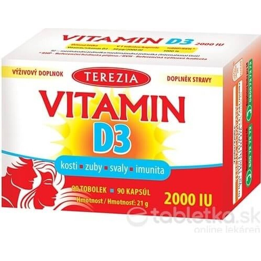 TEREZIA Vitamina D3 2000 UI 1×90 tbl, supliment alimentar