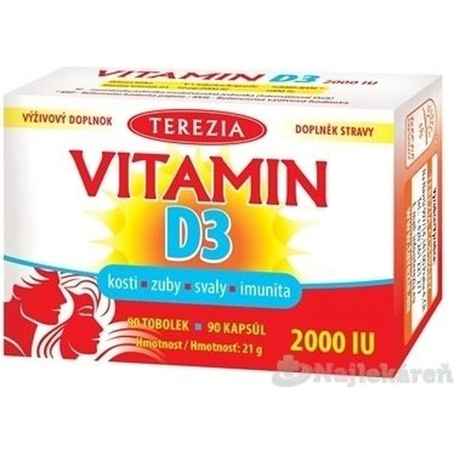 TEREZIA Vitamina D3 2000 UI 1×90 tbl, supliment alimentar