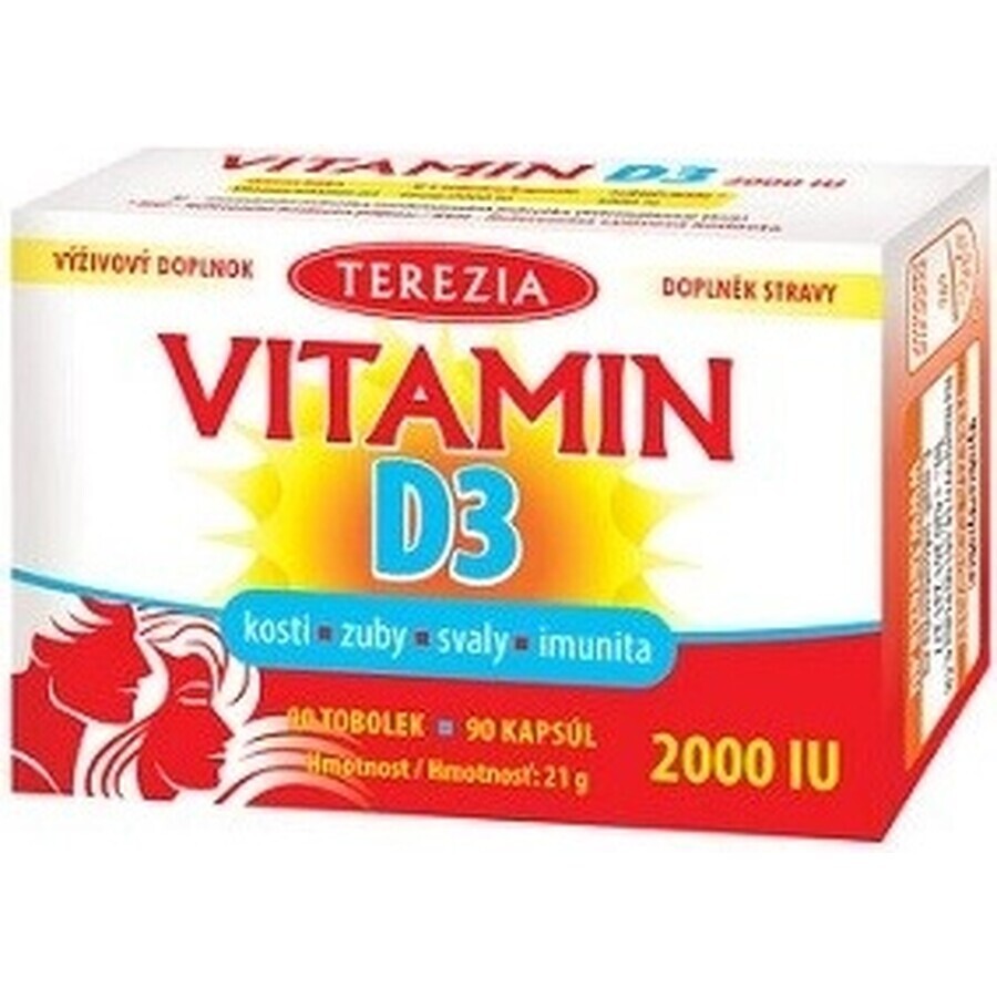 TEREZIA Vitamina D3 2000 UI 1×90 tbl, supliment alimentar