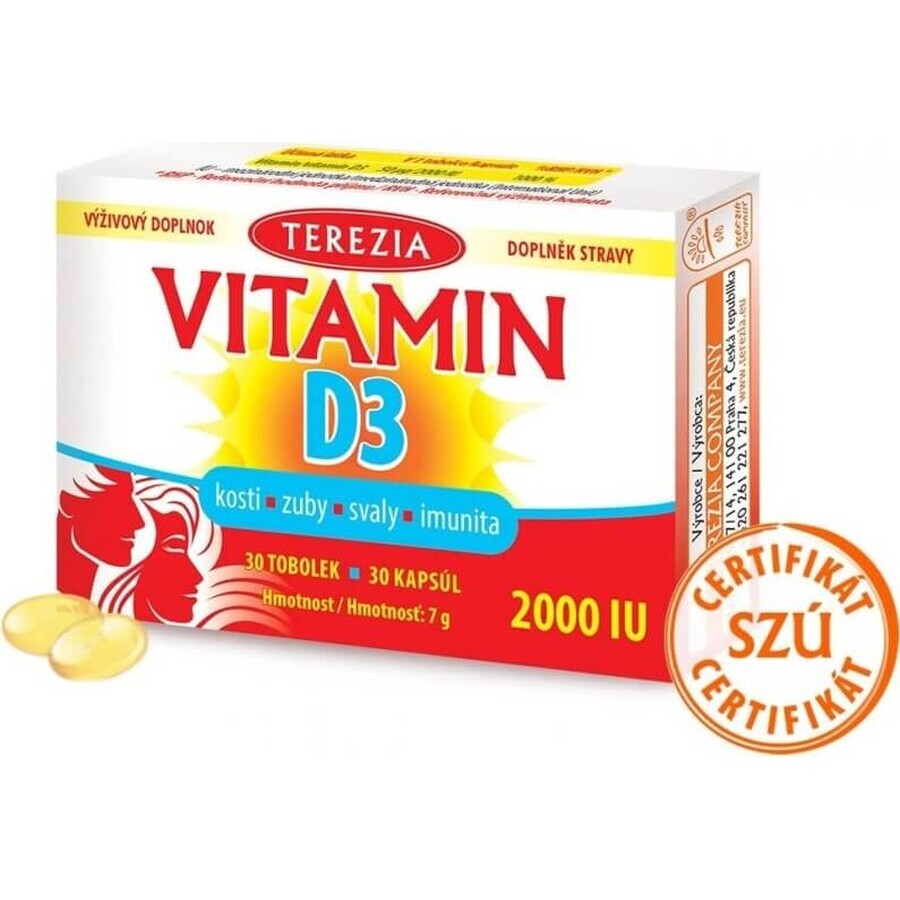 TEREZIA Vitamina D3 2000 UI 1×90 tbl, supliment alimentar