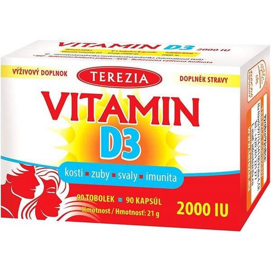 TEREZIA Vitamina D3 2000 UI 1×90 tbl, supliment alimentar