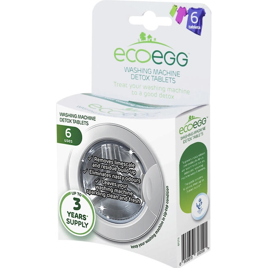 Ecoegg Wasmachine Reinigingstabletten 1×6 stuks, wastabletten