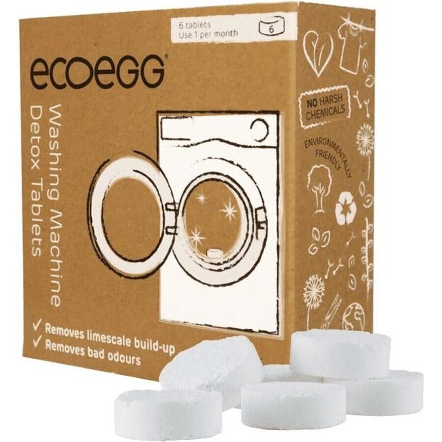 Ecoegg Wasmachine Reinigingstabletten 1×6 stuks, wastabletten