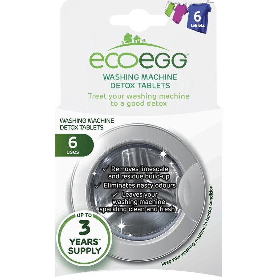 Ecoegg Wasmachine Reinigingstabletten 1×6 stuks, wastabletten