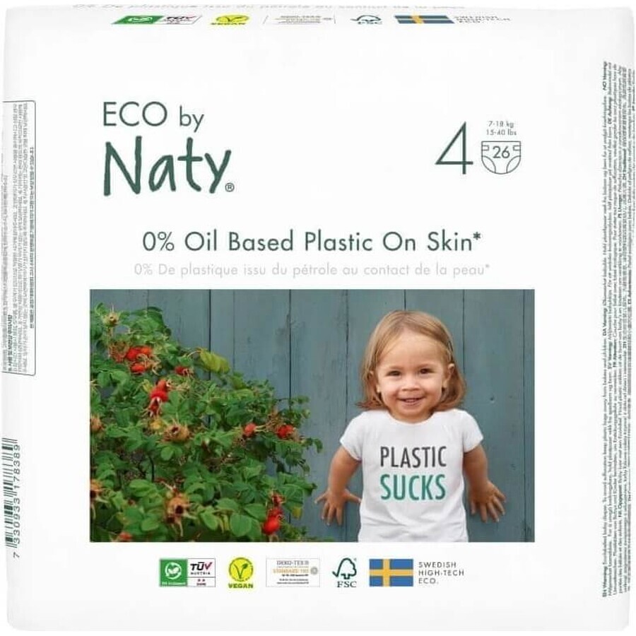 Eco by Naty Diapers Maxi 7 - 18 kg 1×26 pcs, diapers