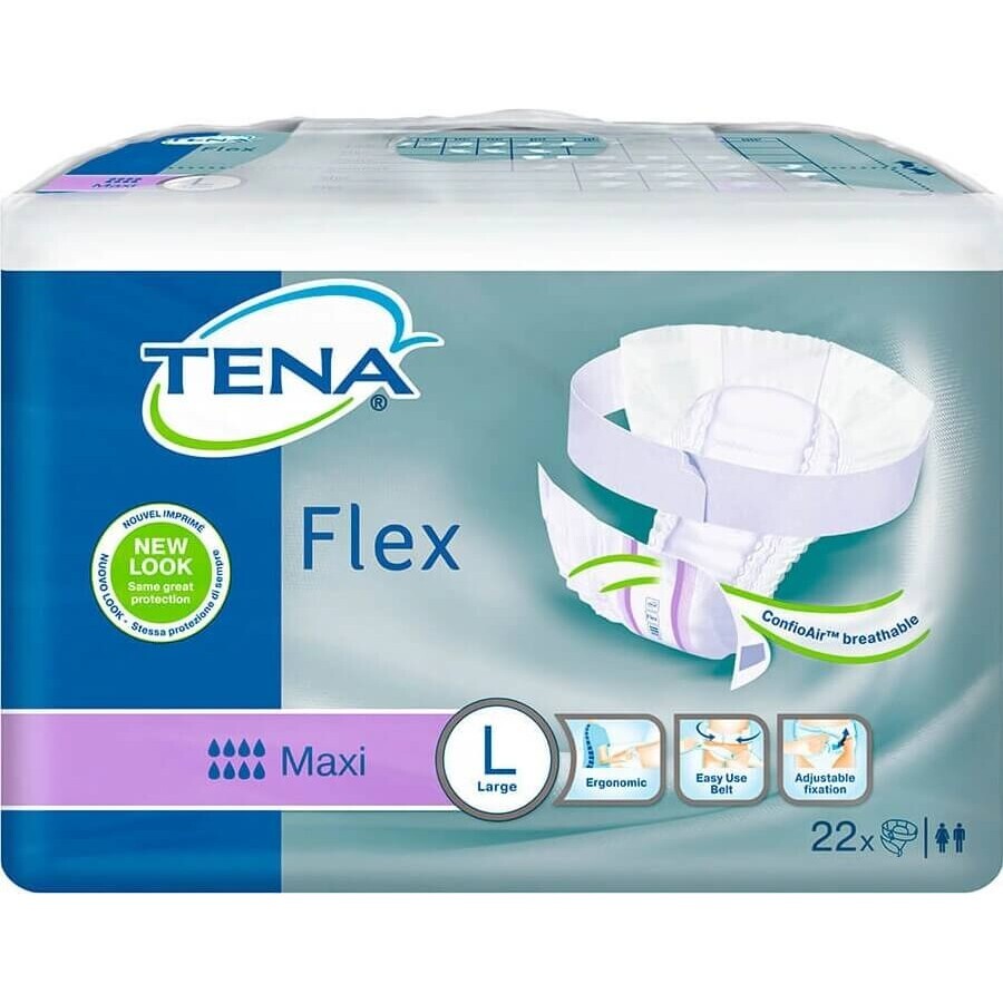 TENA Flex Maxi L 1×22 buc, chiloți pentru incontinență cu talie cu eliberare rapidă