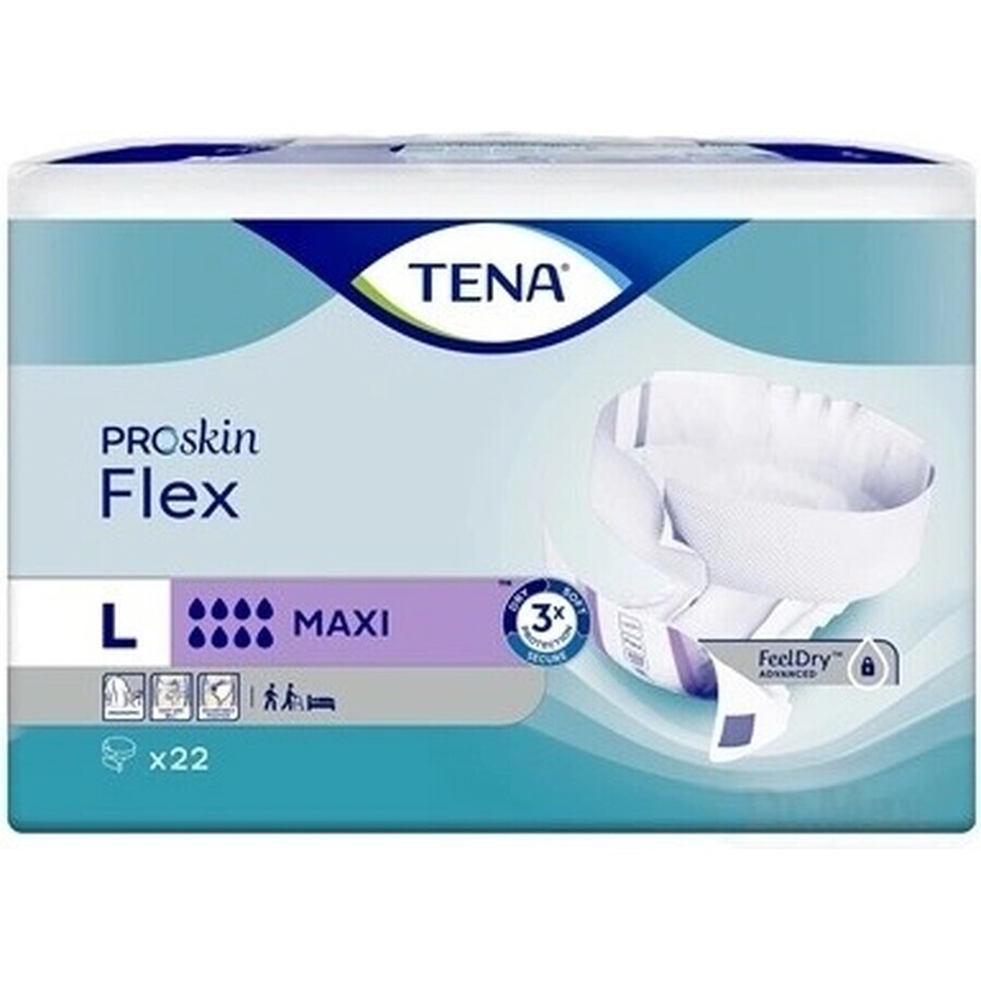 TENA Flex Maxi L 1×22 buc, chiloți pentru incontinență cu talie cu eliberare rapidă