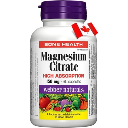 WEBBER NATURALS Magnesium 150 mg 1×60 tbl, voedingssupplement