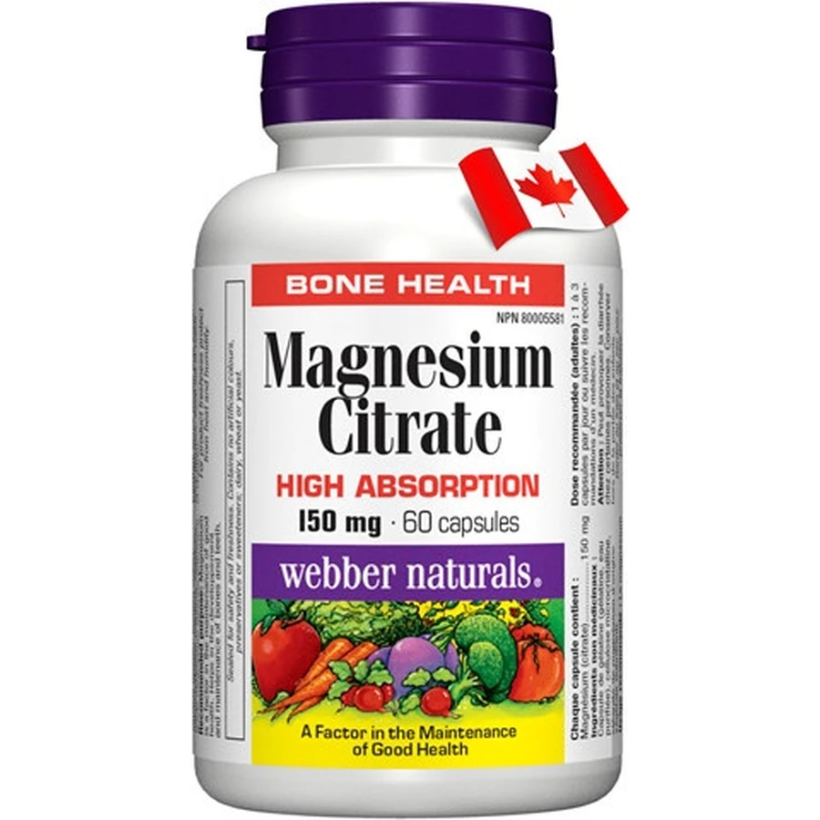 WEBBER NATURALS Magnesium 150 mg 1×60 tbl, voedingssupplement