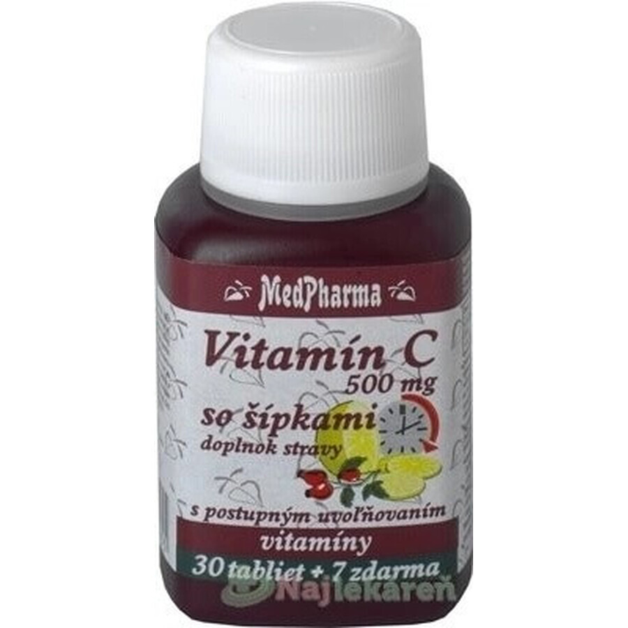 MedPharma VITAMINE C 500MG met pijlen 1×37 tbl, geleidelijke afgifte