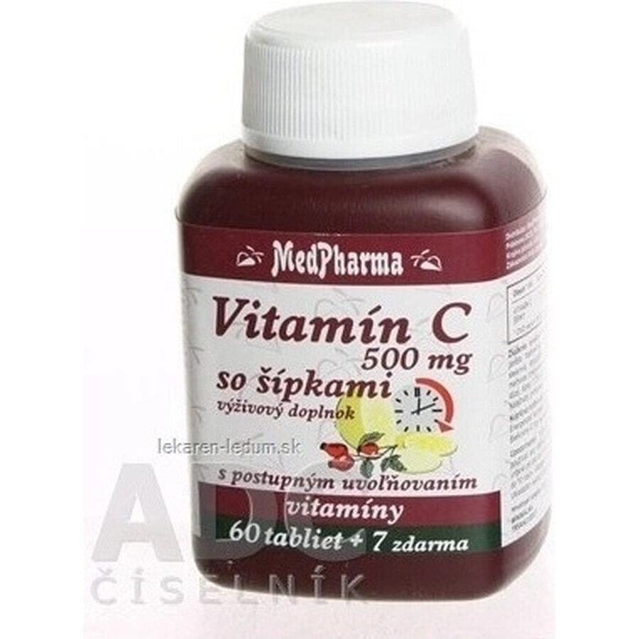 MedPharma VITAMINE C 500MG met pijlen 1×37 tbl, geleidelijke afgifte