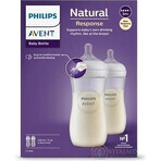 Philips AVENT Natural Response Flasche 330 ml, 3m+ 2 Stück 1×2 Stück 1×2 Flasche, Glas