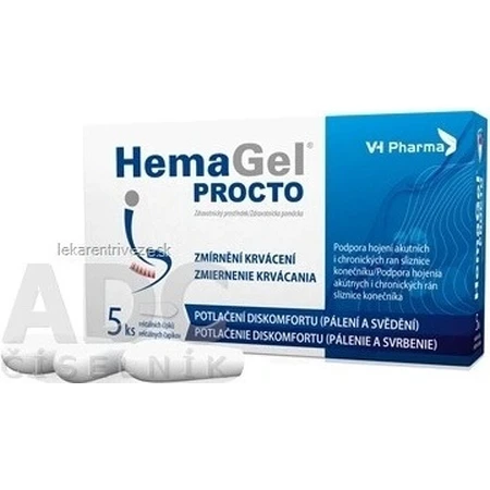 HEMAGEL PROCTO SUP 5KS 1×5 pcs, supositorio rectal