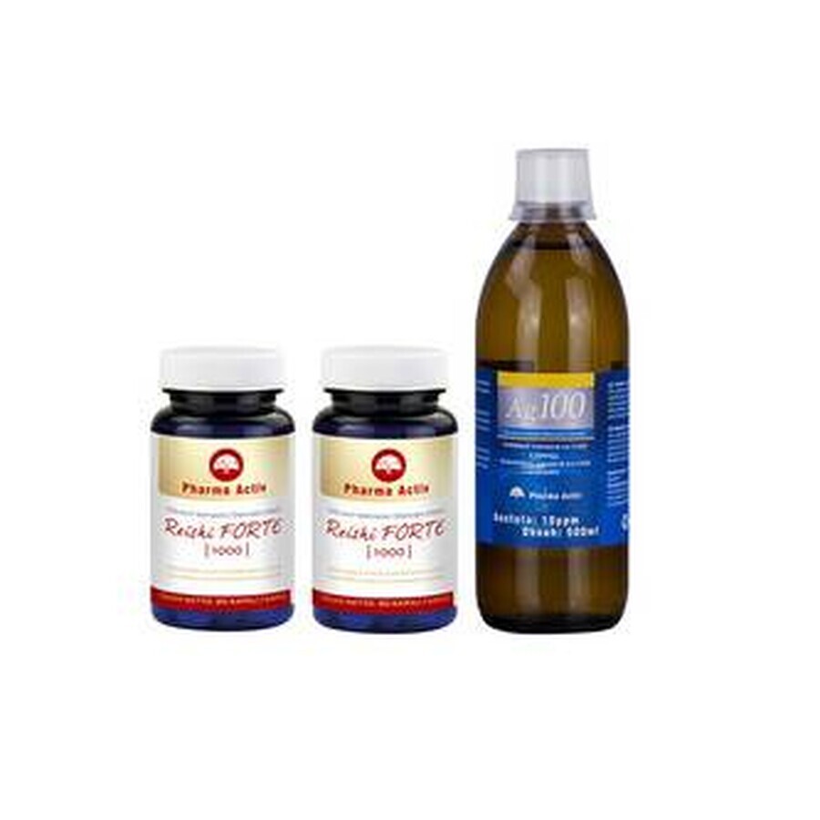 Pharma Activ Reishi forte 1000 ACTION cps 2x90 pz + Argento colloidale Ag100 10ppm 500 ml, 1x1 set