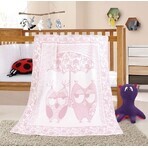 Children's blanket NELA 1023/010 100x140cm pink owl 1×1 pc, baby blanket