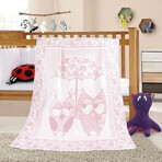 Children's blanket NELA 1023/010 100x140cm pink owl 1×1 pc, baby blanket