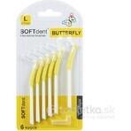 Interdentale ragers SOFTdent Butterfly L 0,7 mm gebogen, geel 1x6 stuks