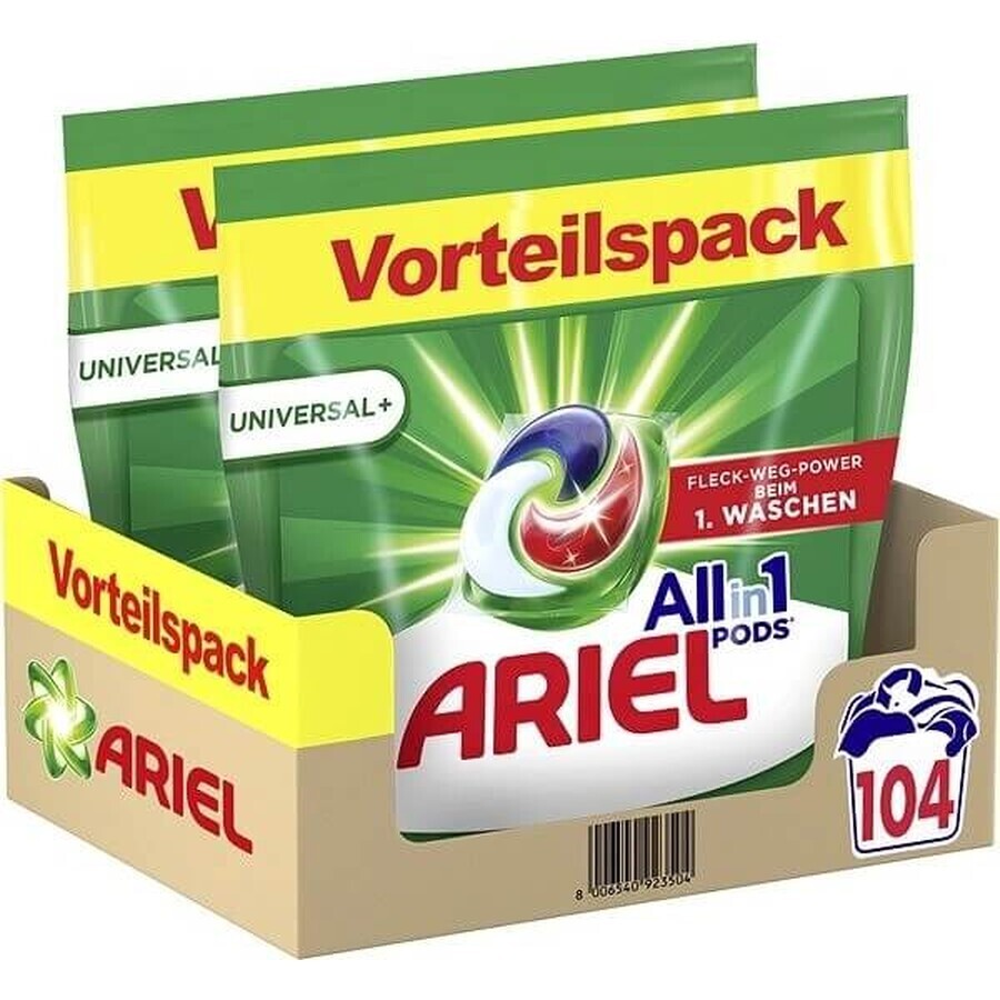 Comprimés de gel Ariel 104 pcs Universal+ 1×104 pcs, capsules de gel