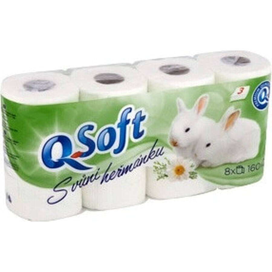 Q SOFT White Papel higiénico de 3 capas blanco 1×8 unidades, 160 unidades