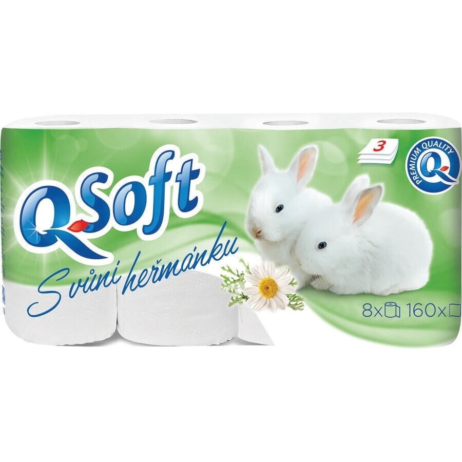 Q SOFT White Papel higiénico de 3 capas blanco 1×8 unidades, 160 unidades