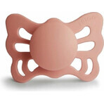 FRIGG Butterfly Sucette anatomique en silicone Pretty in Peach, 0-6m 1×1 pc, sucette en silicone