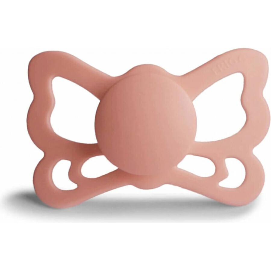 FRIGG Butterfly Sucette anatomique en silicone Pretty in Peach, 0-6m 1×1 pc, sucette en silicone