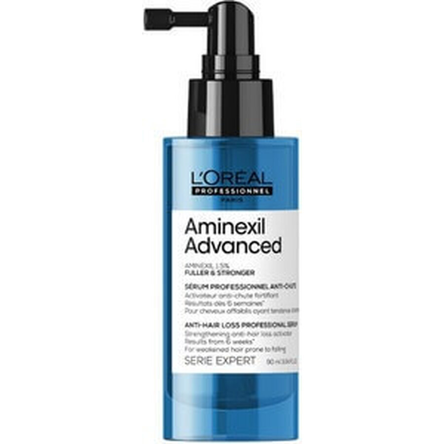 L'Oréal Professionnel Siero attivante contro la caduta dei capelli Aminexil Advanced Fuller & Strong er Strength Ening 1×90 ml, siero contro la caduta dei capelli