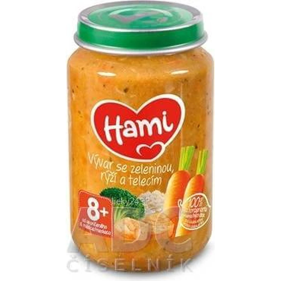 HAMI aperitivo Caldo con verduras, arroz y ternera 1×200 g, aperitivo de carne y verduras